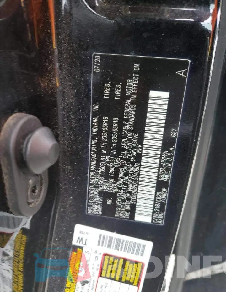 5TDGZRBH7LS040802 Photo# 13