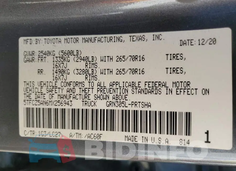 5TFCZ5AN6MX256943 Photo# 12
