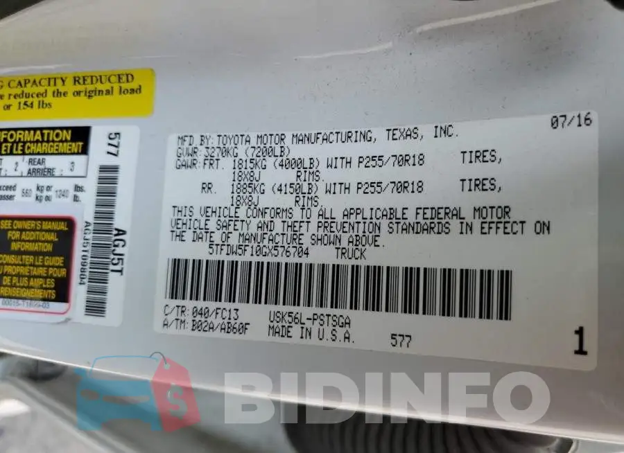 5TFDW5F10GX576704 Photo# 12