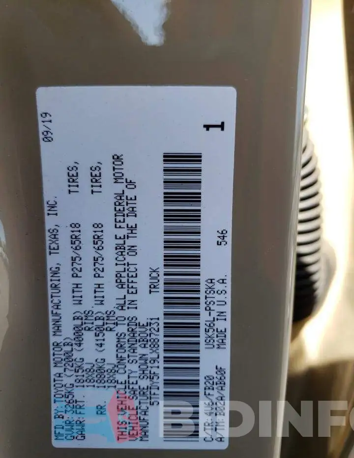 5TFDY5F19LX887231 Photo# 12