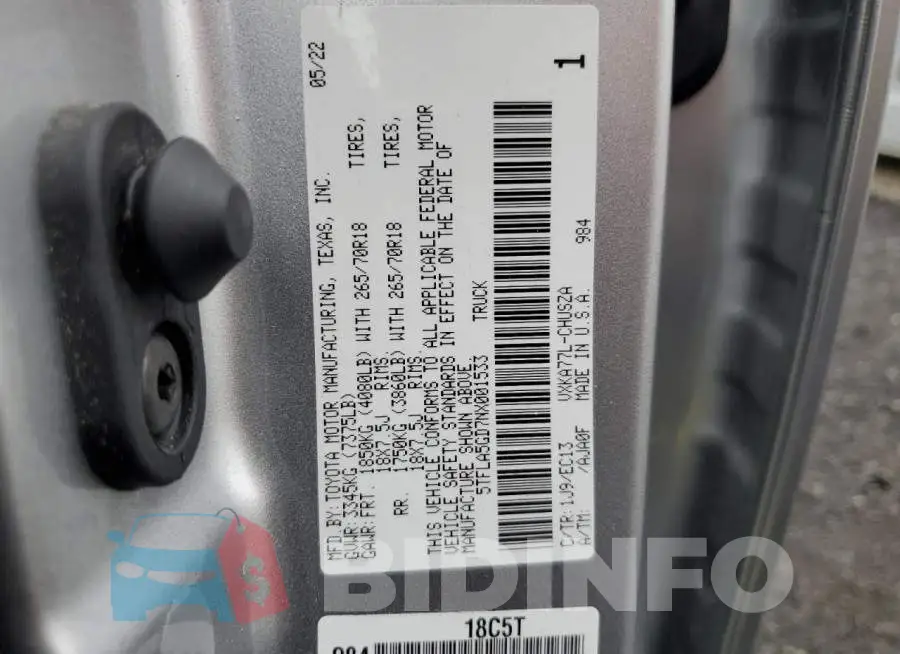 5TFLA5GD7NX001533 Photo# 13