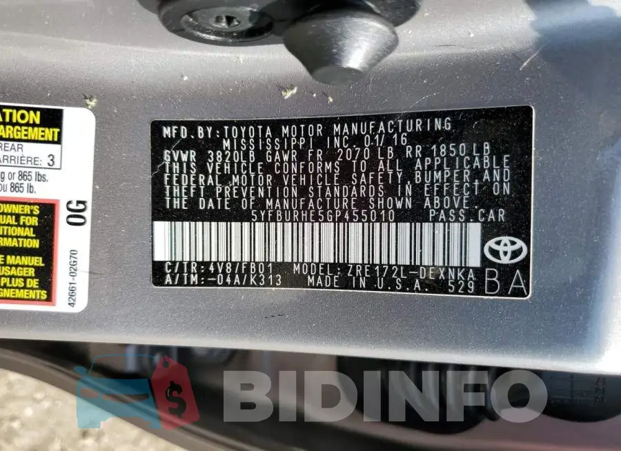 5YFBURHE5GP455010 Photo# 13
