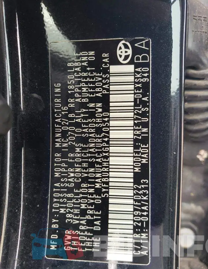 5YFBURHEXGP470540 Photo# 12