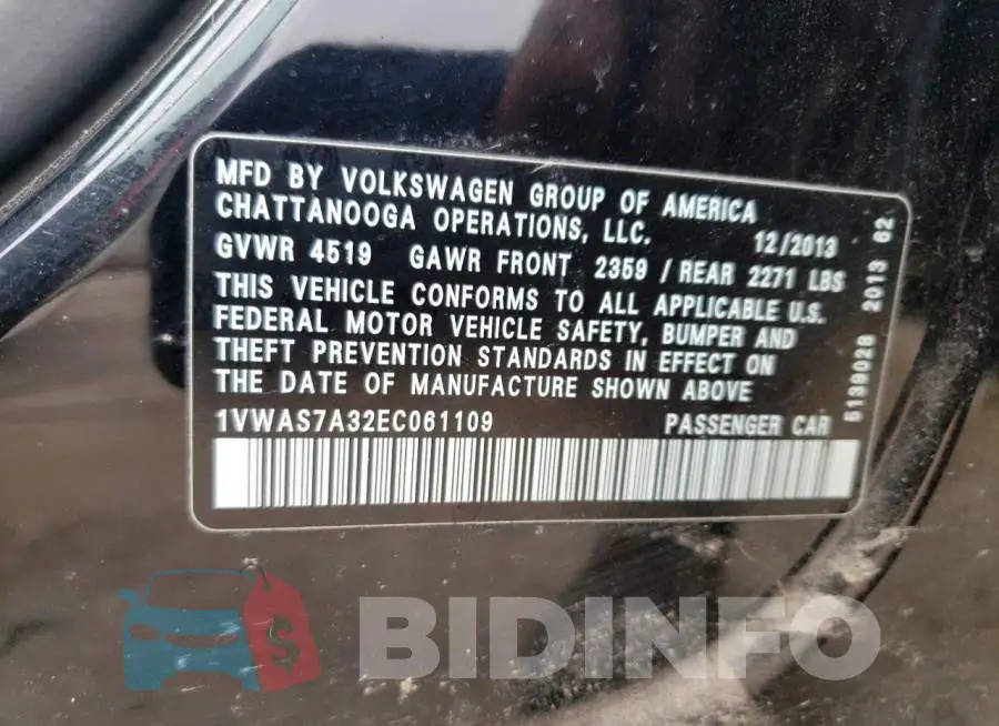 1VWAS7A32EC061109 Photo# 12