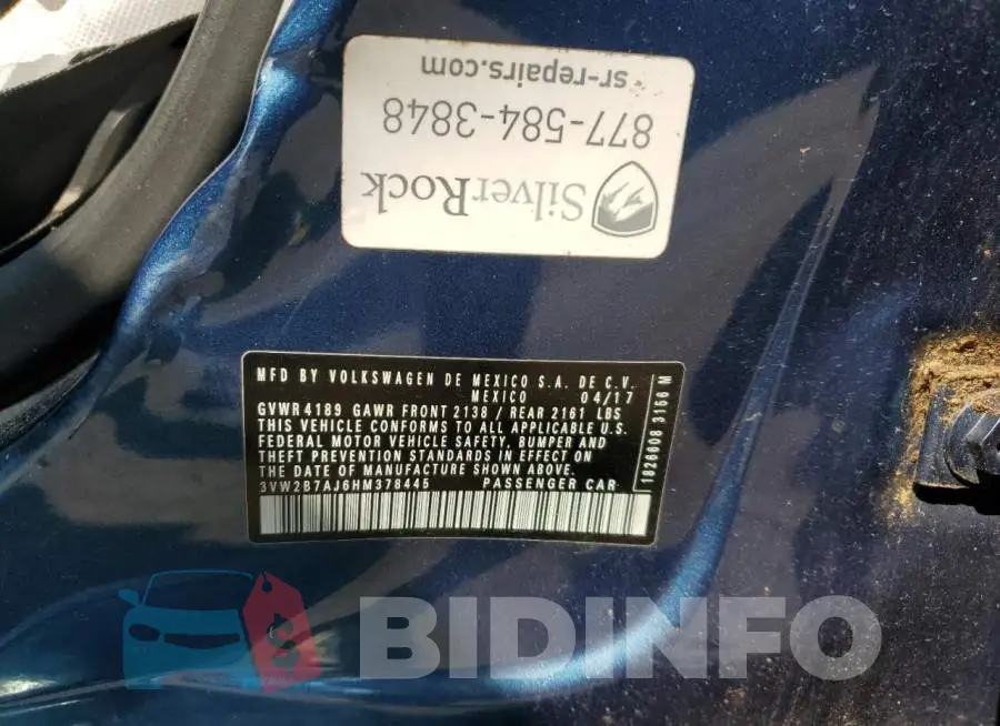 3VW2B7AJ6HM378445 Photo# 12