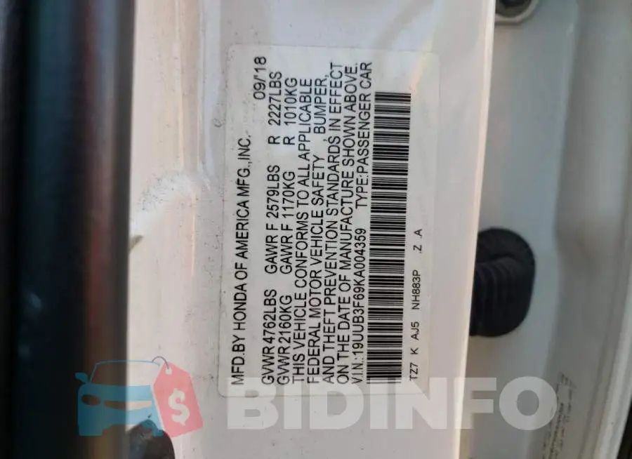 19UUB3F69KA004359 Photo# 13