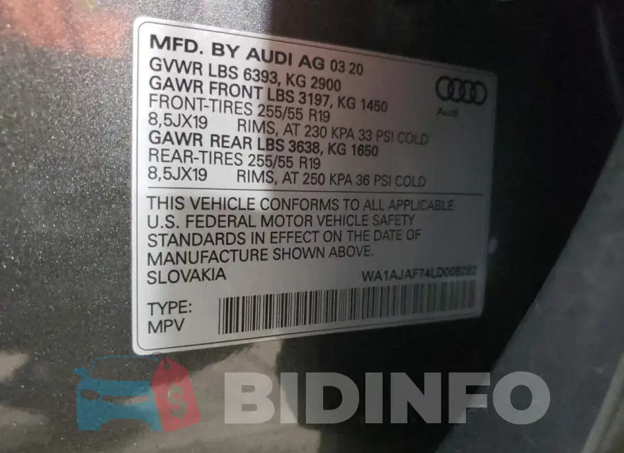 WA1AJAF74LD008282 Photo# 14