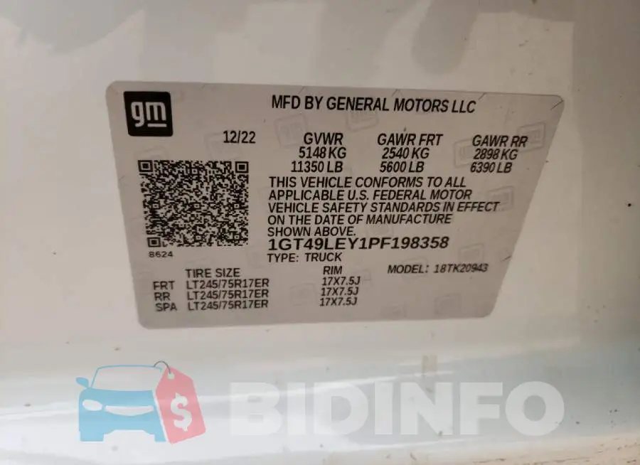 1GT49LEY1PF198358 Photo# 12
