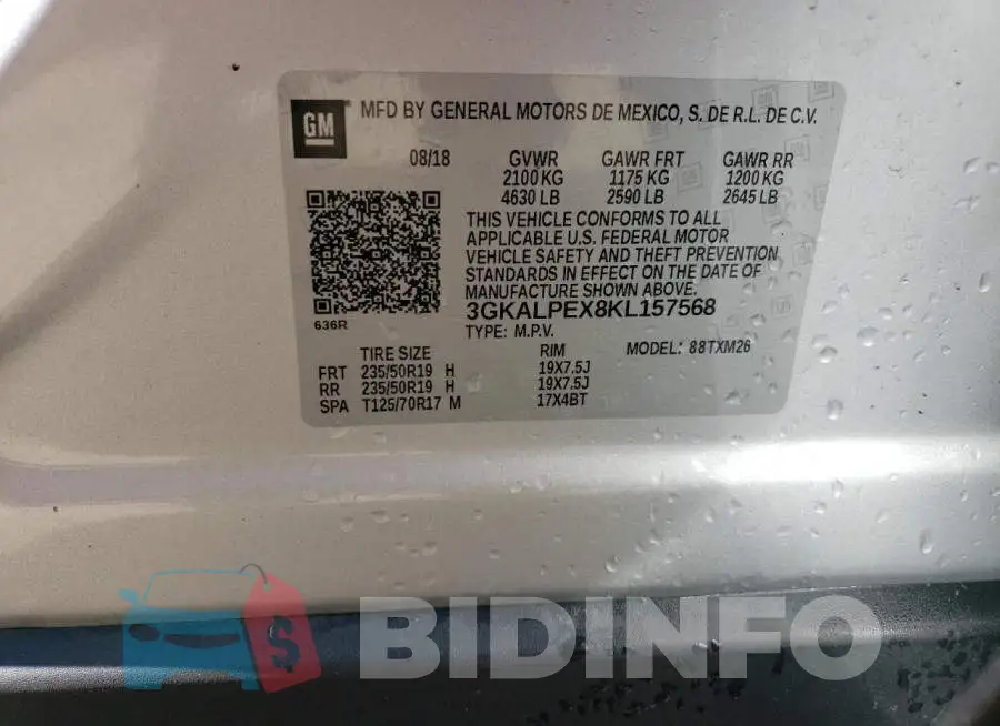 3GKALPEX8KL157568 Photo# 12