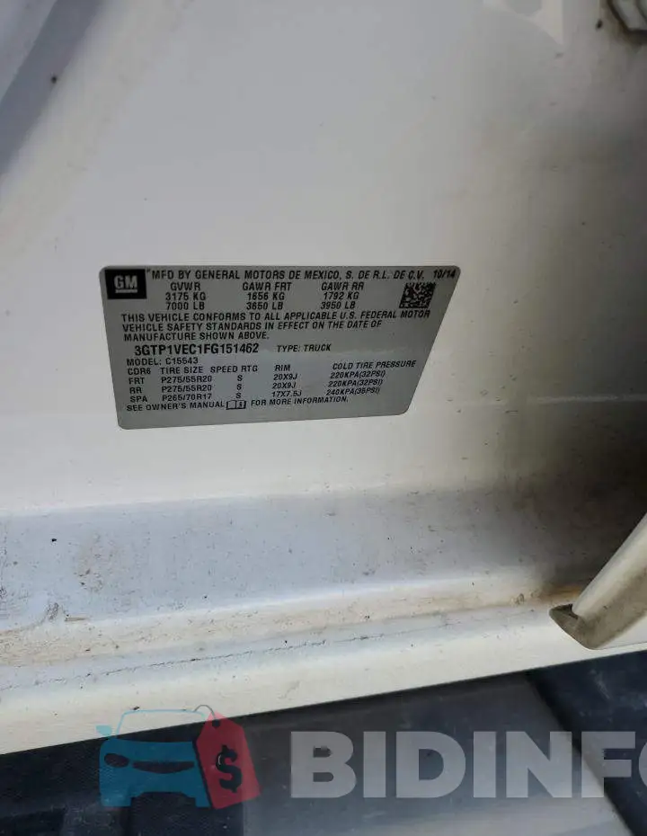 3GTP1VEC1FG151462 Photo# 13