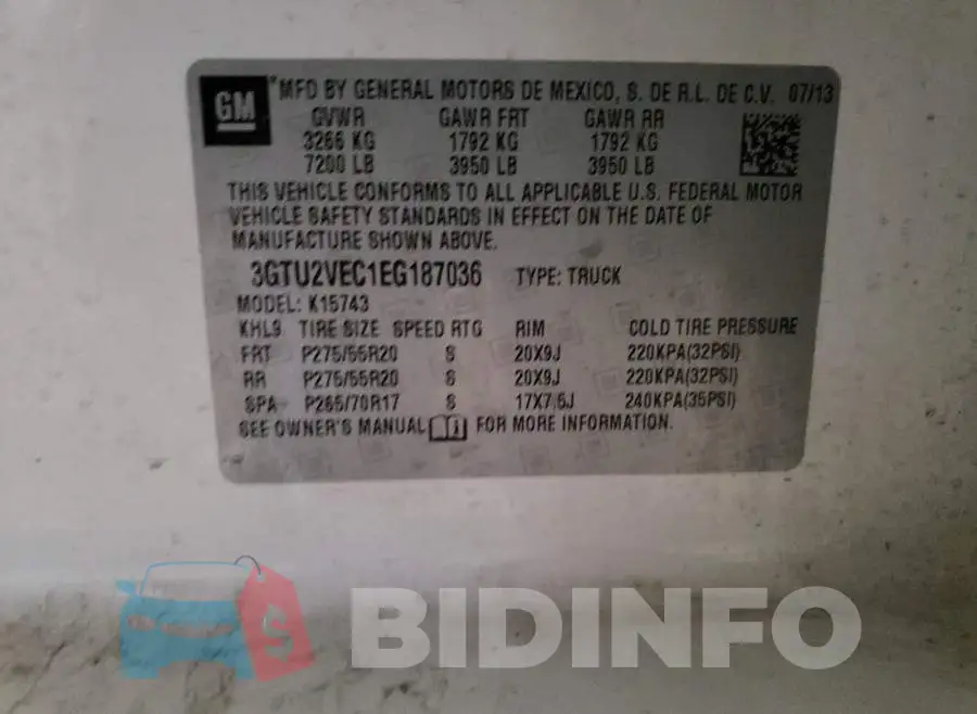 3GTU2VEC1EG187036 Photo# 10
