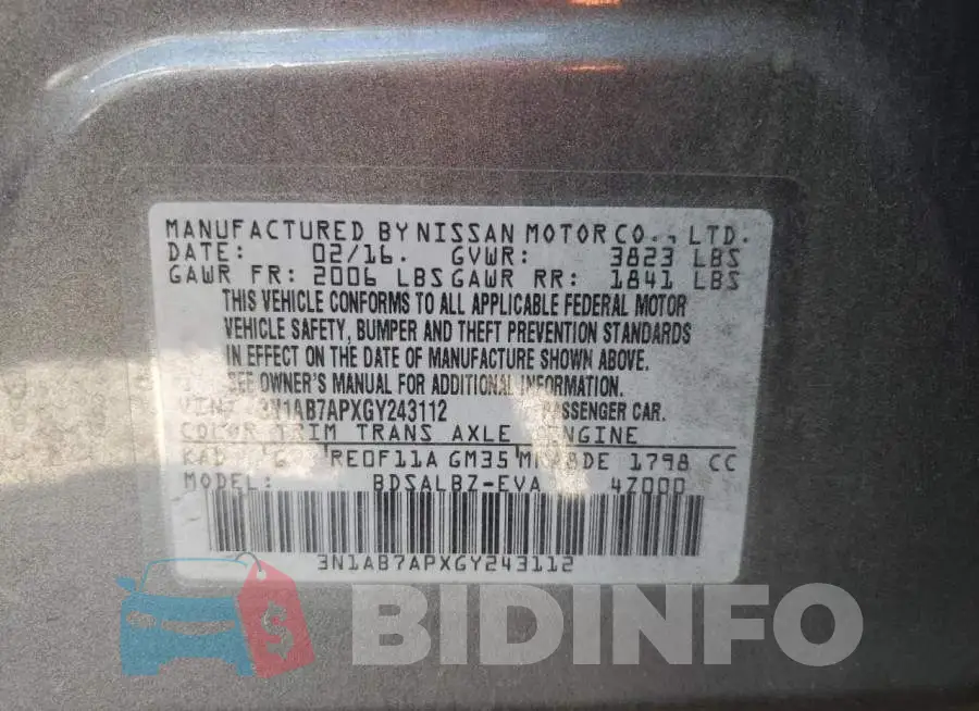 3N1AB7APXGY243112 Photo# 12