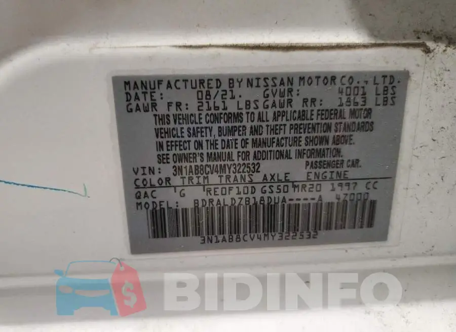3N1AB8CV4MY322532 Photo# 12