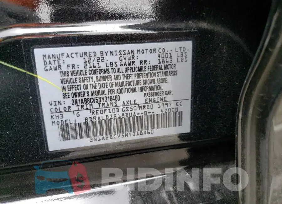 3N1AB8CV5NY318460 Photo# 12