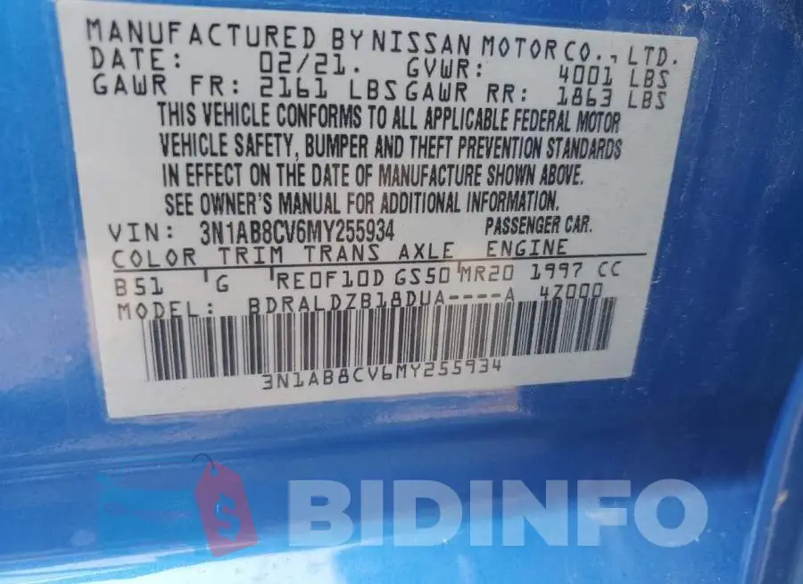 3N1AB8CV6MY255934 Photo# 12
