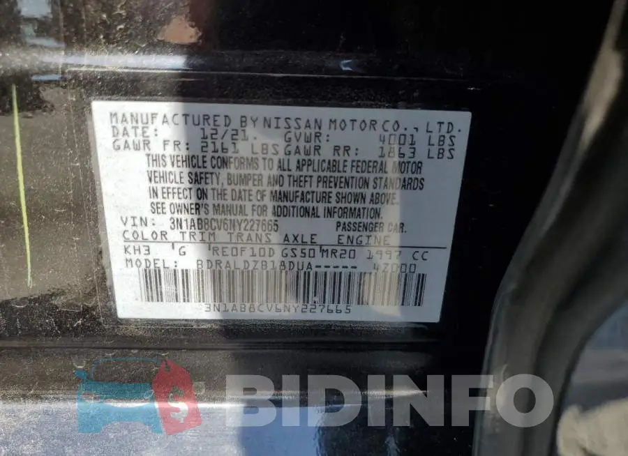 3N1AB8CV6NY227665 Photo# 12
