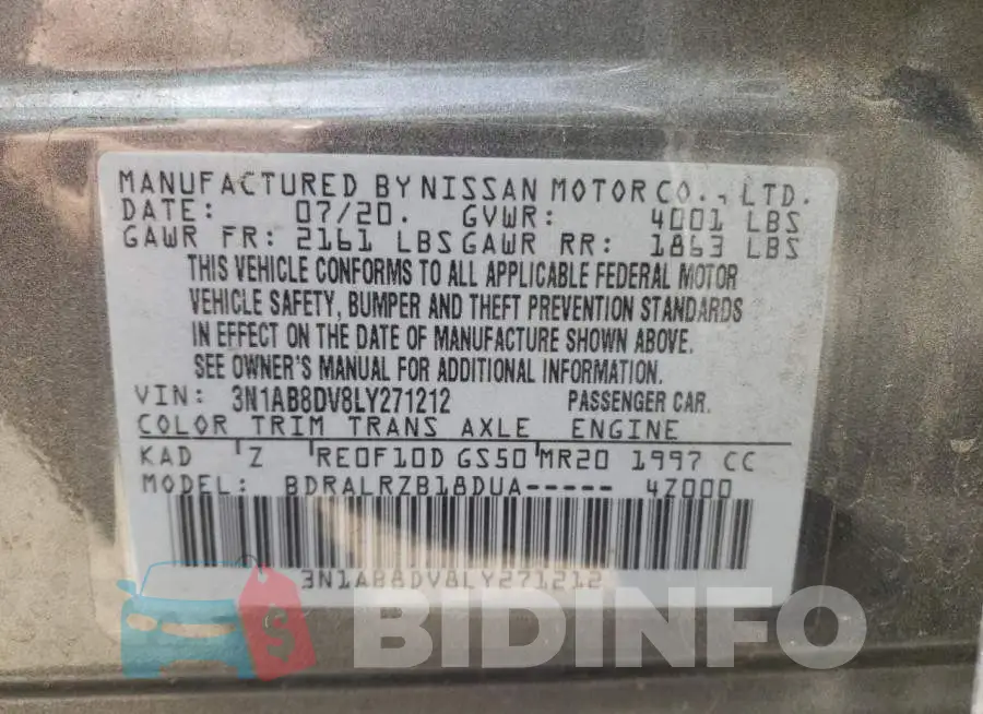 3N1AB8DV8LY271212 Photo# 12