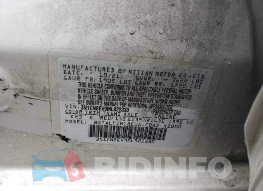 3N1CN8EV9ML922330 Photo# 12