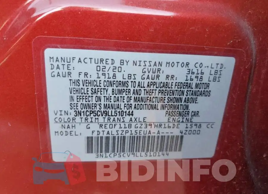 3N1CP5CV9LL510144 Photo# 14