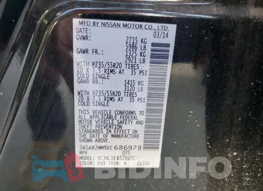 5N1AR2MM9EC686978 Photo# 13