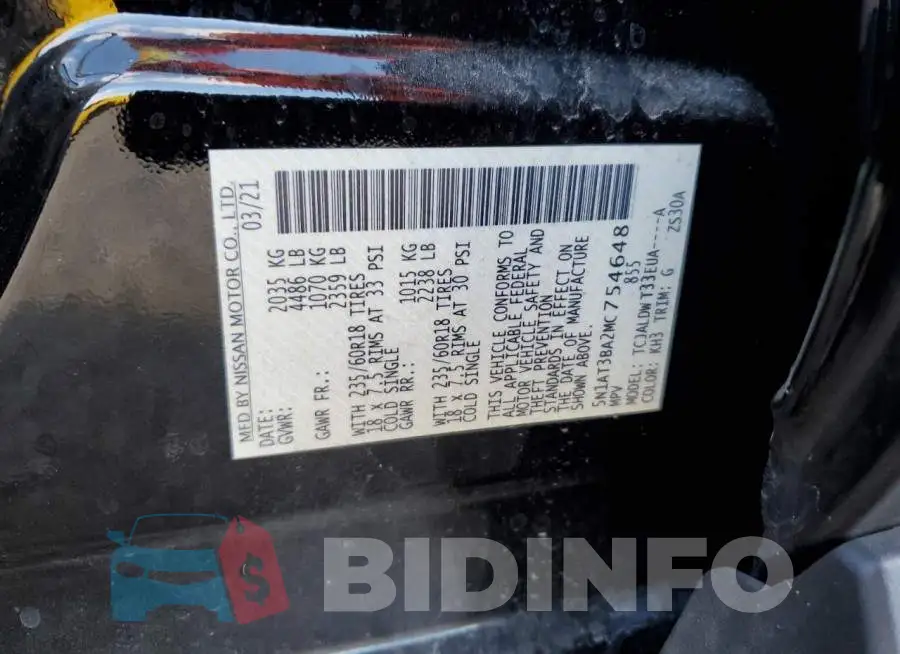 5N1AT3BA2MC754648 Photo# 14