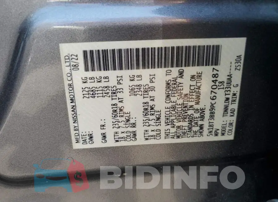 5N1BT3BB9PC670487 Photo# 14