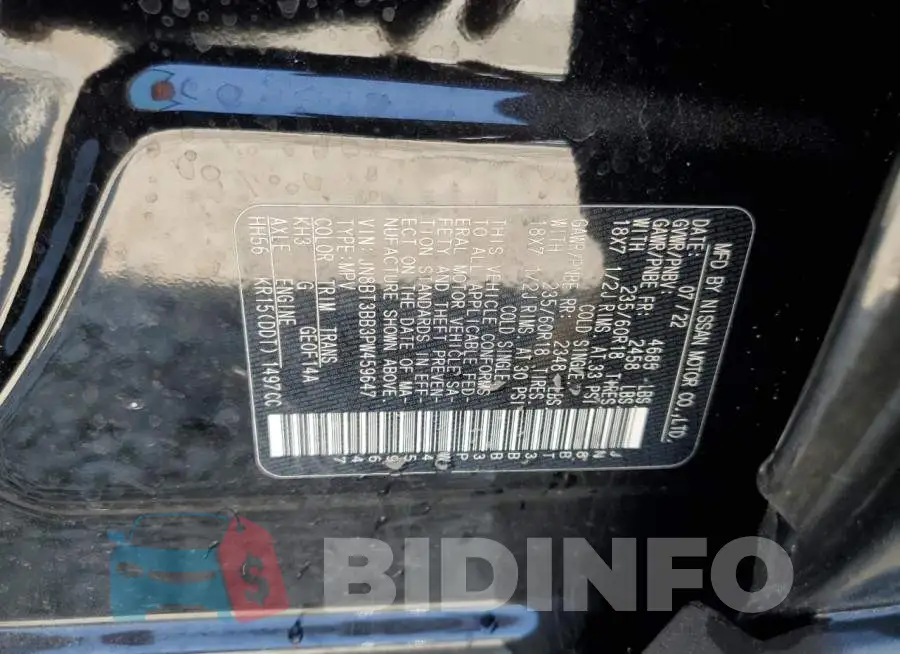 JN8BT3BB3PW459647 Photo# 12