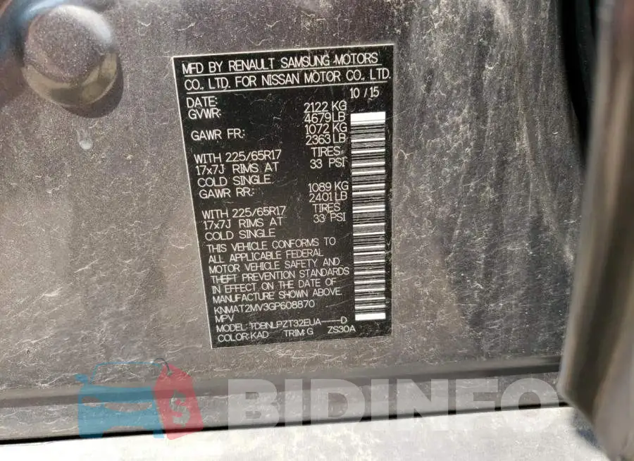 KNMAT2MV3GP608870 Photo# 14