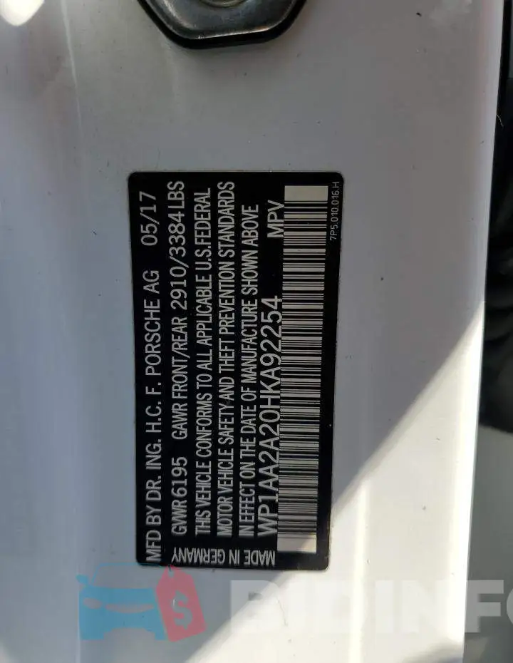 WP1AA2A20HKA92254 Photo# 13