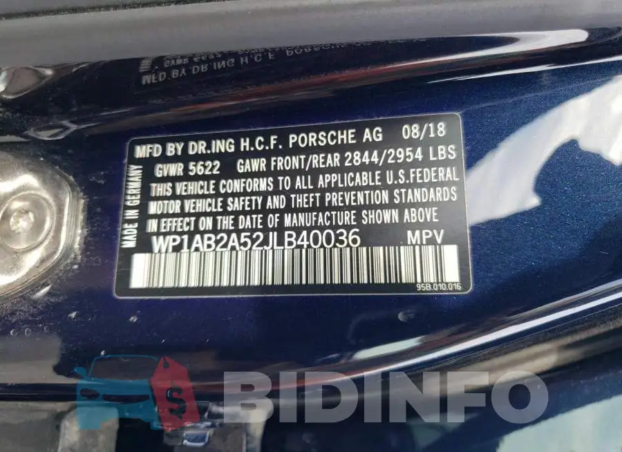 WP1AB2A52JLB40036 Photo# 13