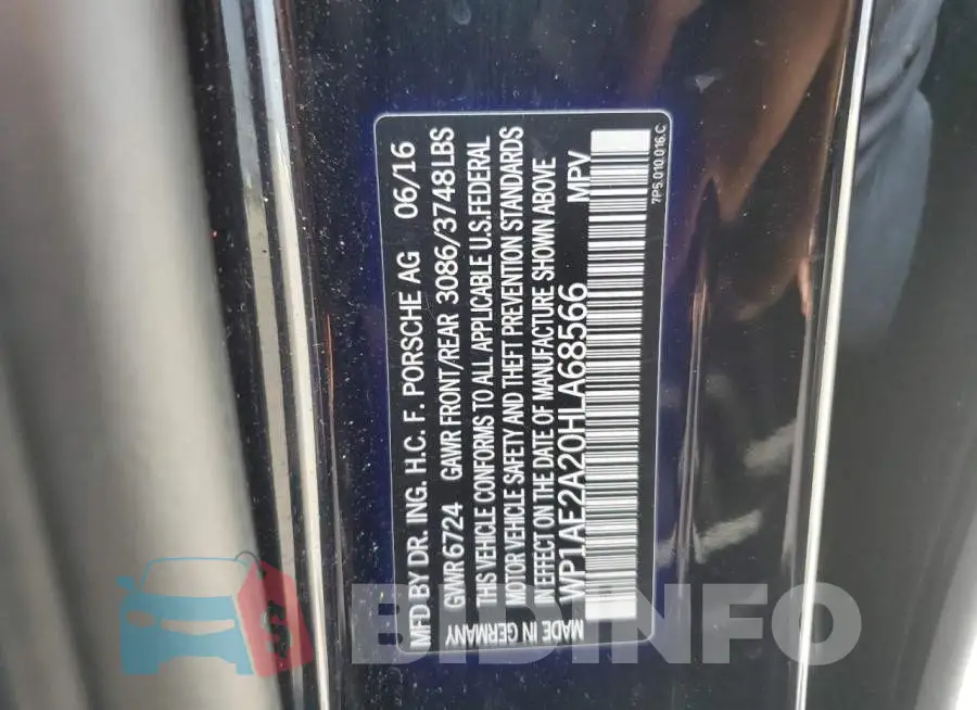 WP1AE2A20HLA68566 Photo# 13