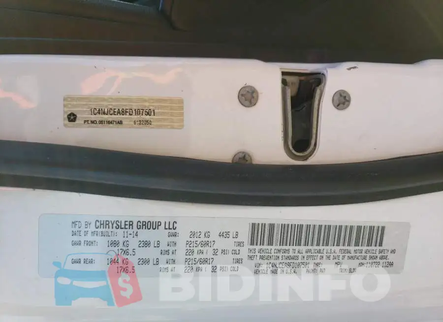 1C4NJCEA8FD107501 Photo# 13