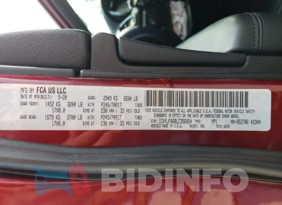 1C4RJFAG8LC356024 Photo# 13