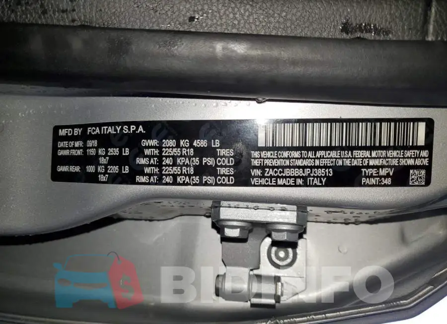 ZACCJBBB8JPJ38513 Photo# 13