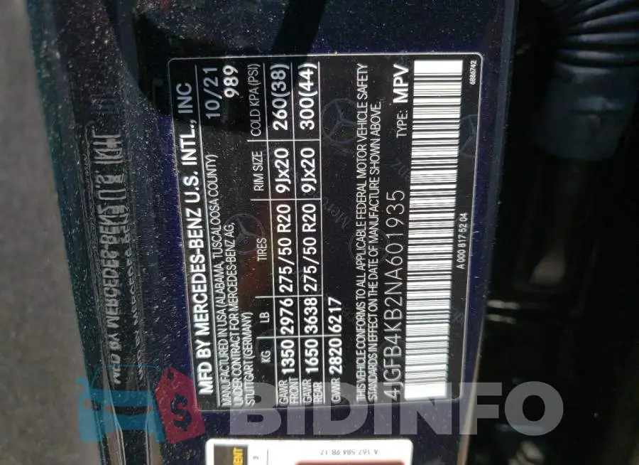 4JGFB4KB2NA601935 Photo# 13