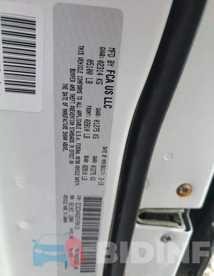 2C3CDXHG3FH784131 Photo# 12