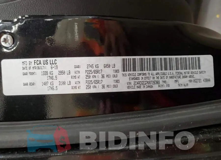 2C4RDGEG7KR726389 Photo# 14