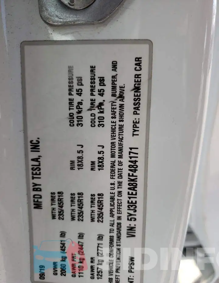 5YJ3E1EA8KF484171 Photo# 12