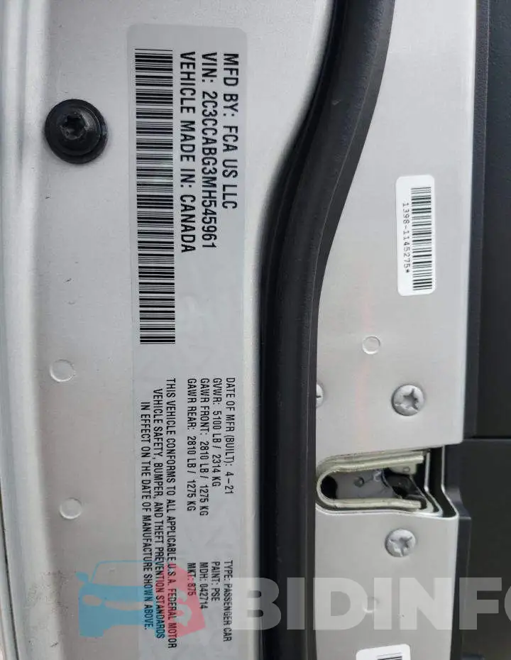 2C3CCABG3MH545961 Photo# 13