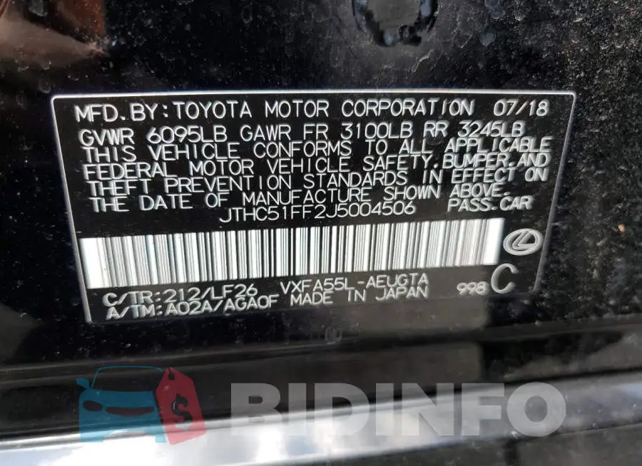 JTHC51FF2J5004506 Photo# 12