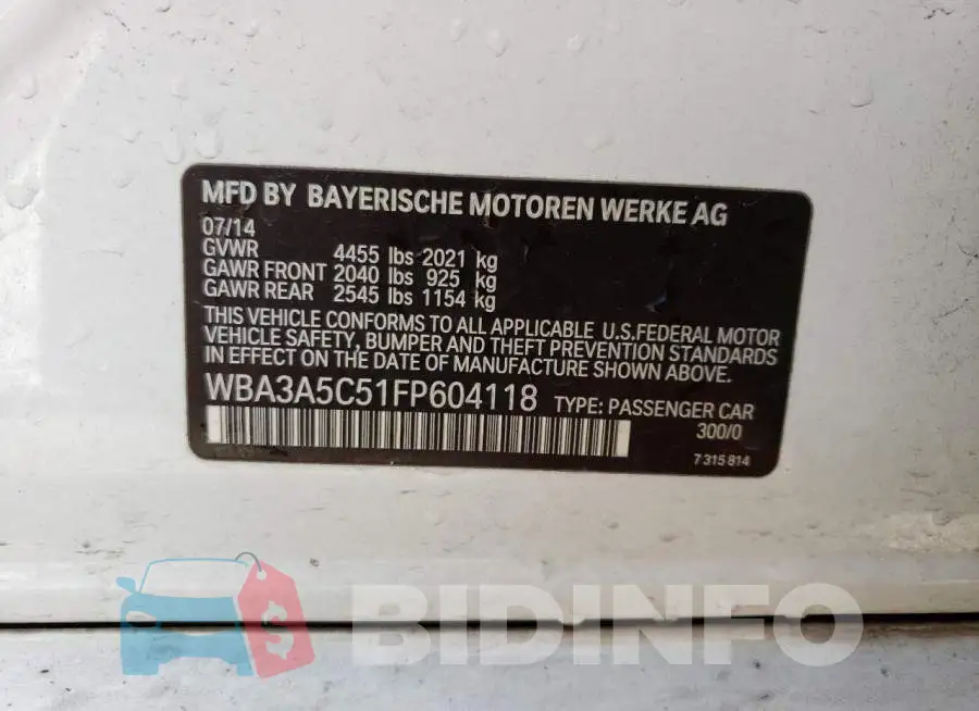 WBA3A5C51FP604118 Photo# 13