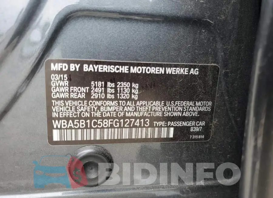 WBA5B1C58FG127413 Photo# 12