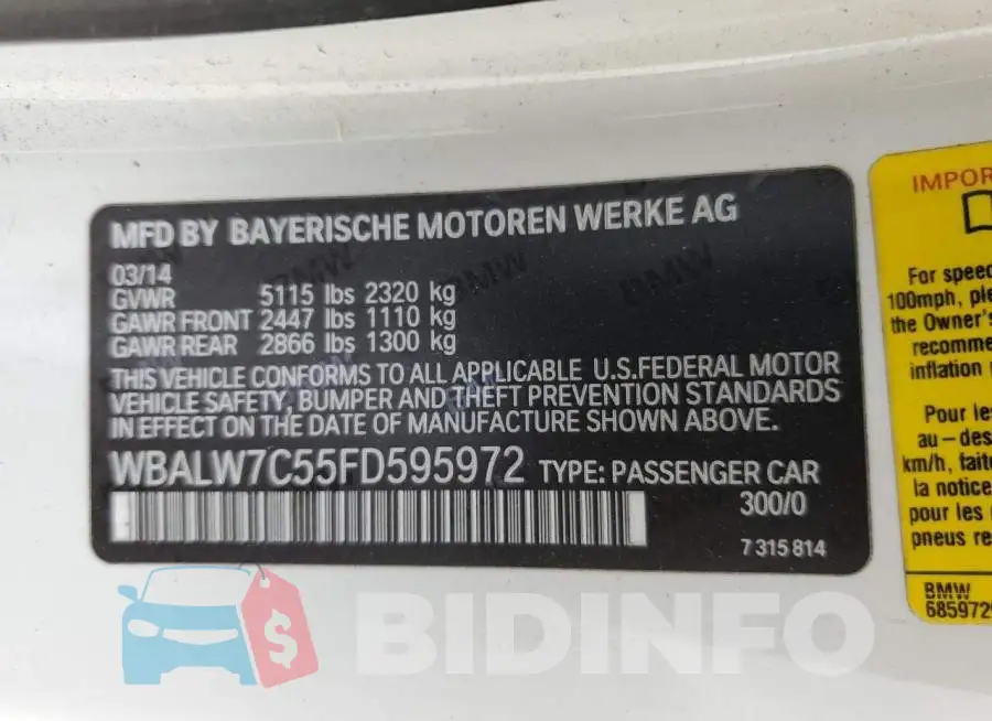 WBALW7C55FD595972 Photo# 12
