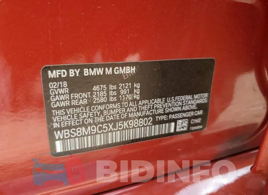 WBS8M9C5XJ5K98802 Photo# 12