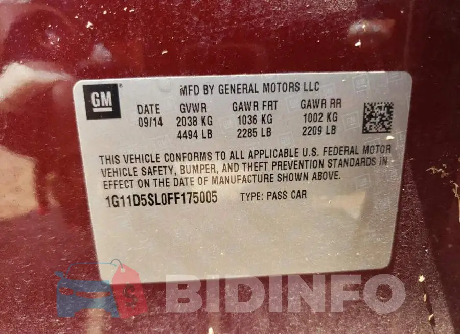 1G11D5SL0FF175005 Photo# 12