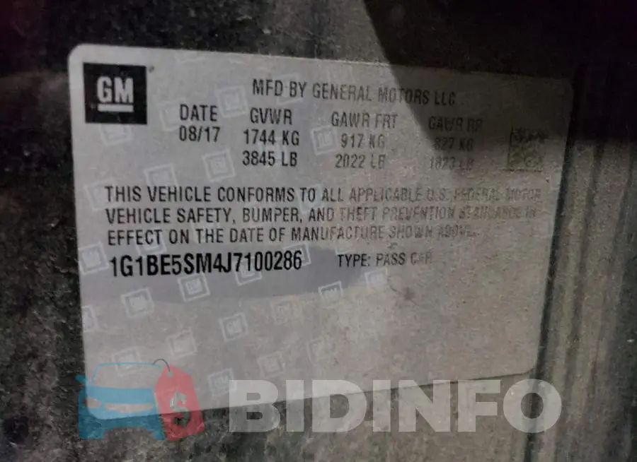 1G1BE5SM4J7100286 Photo# 12