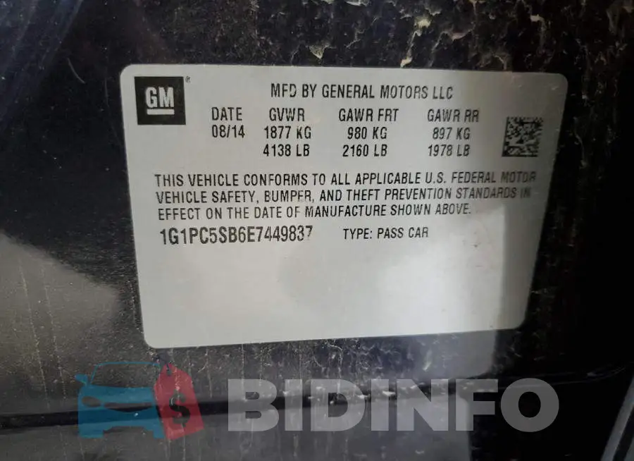 1G1PC5SB6E7449837 Photo# 12