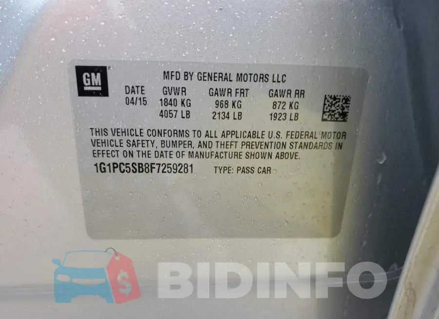 1G1PC5SB8F7259281 Photo# 13