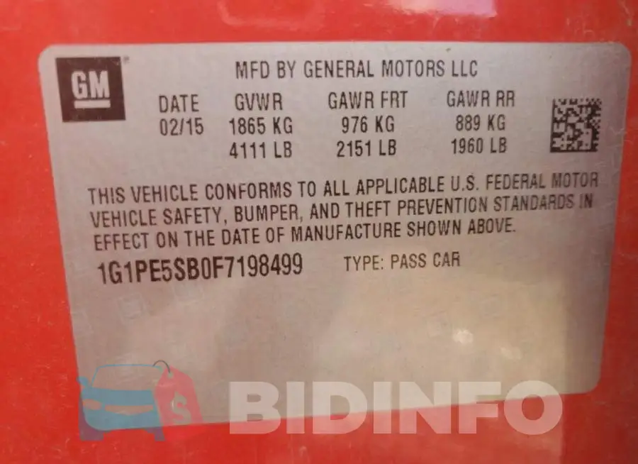 1G1PE5SB0F7198499 Photo# 12