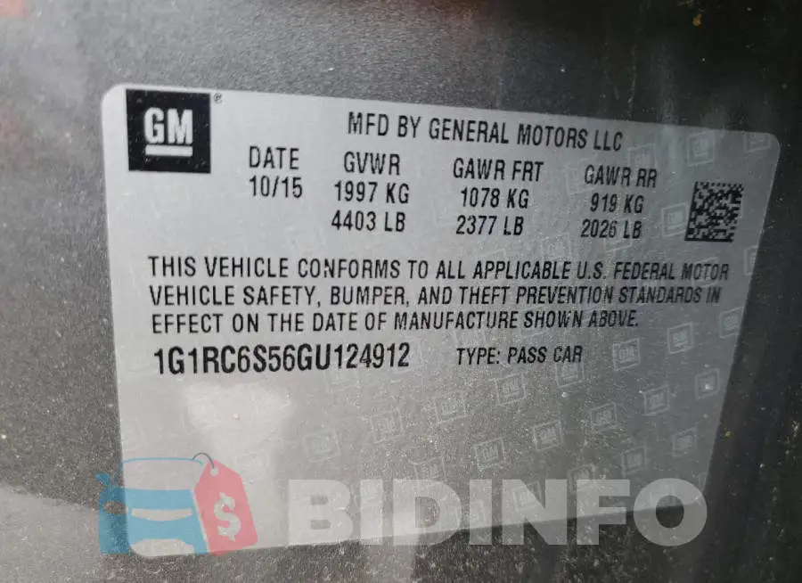 1G1RC6S56GU124912 Photo# 12